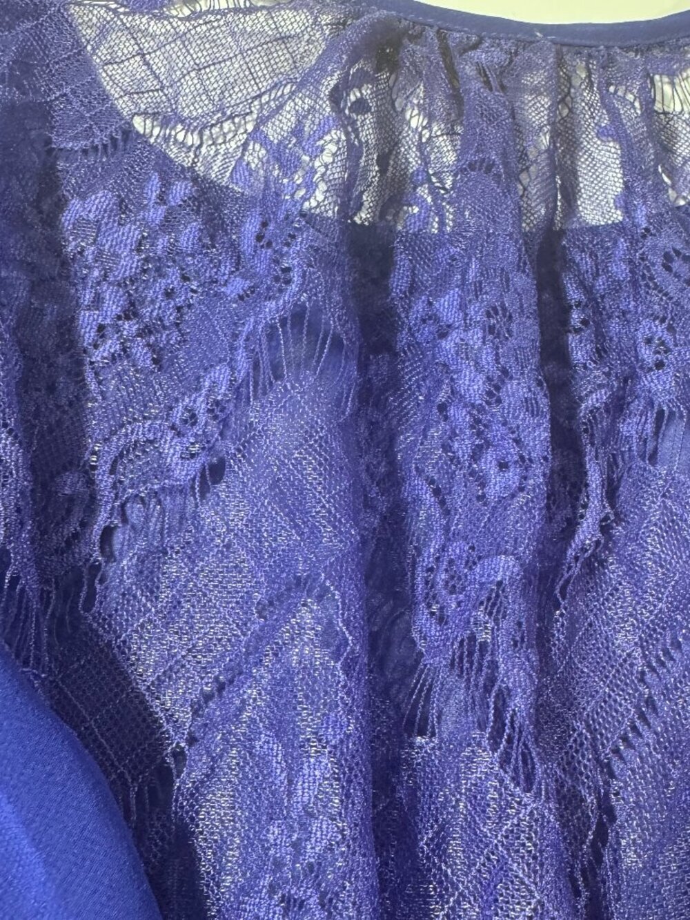 Cache Cobalt Blue Sheer Lace Blouse Size Large Y2K Party Top - Picture 11 of 11